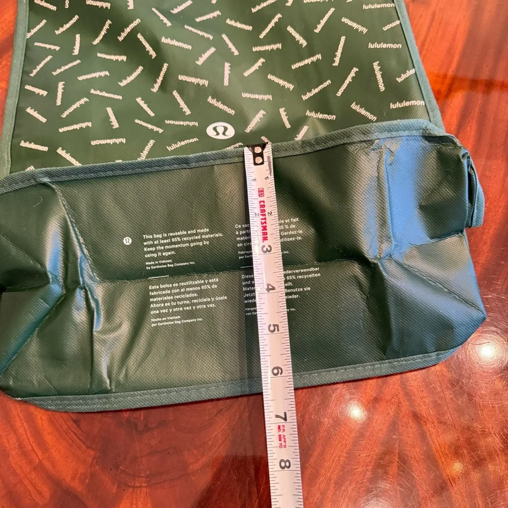 New Lululemon Large Reusable Shopping Tote Rainforest Green